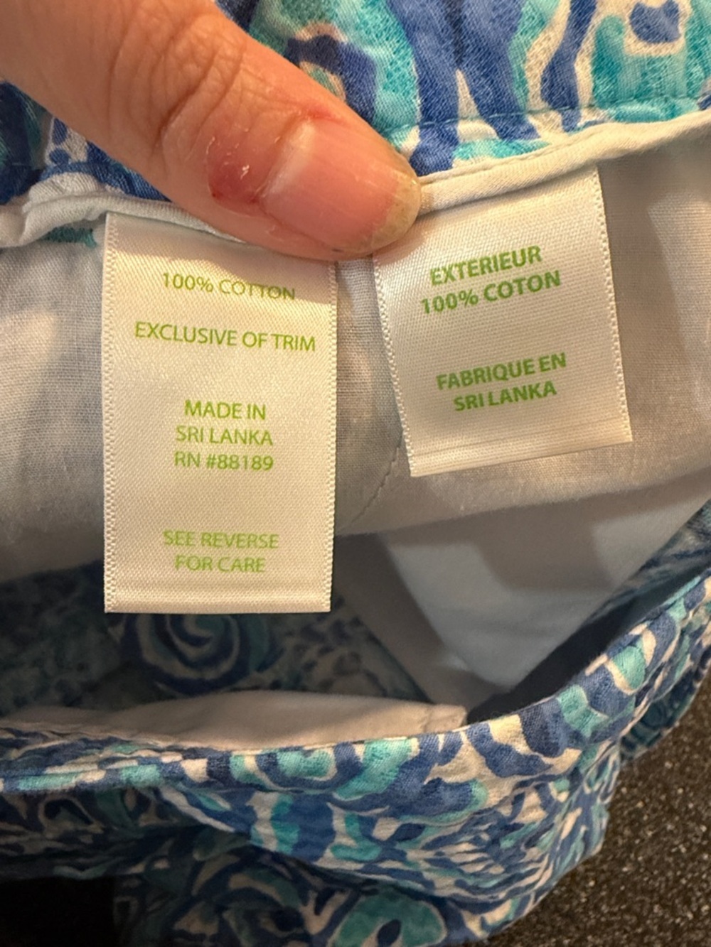 Lilly Pulitzer Blue and Teal Chasing Tail Swirl Print Adie Shorts - size 2 - Picture 3 of 4